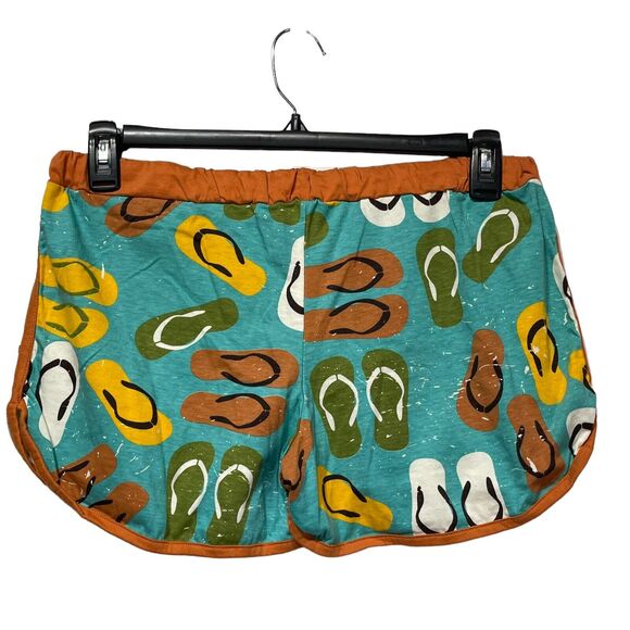 Lazy One Flip Flops sandals sandal print Women's lounge Shorts Size L - Picture 2 of 4